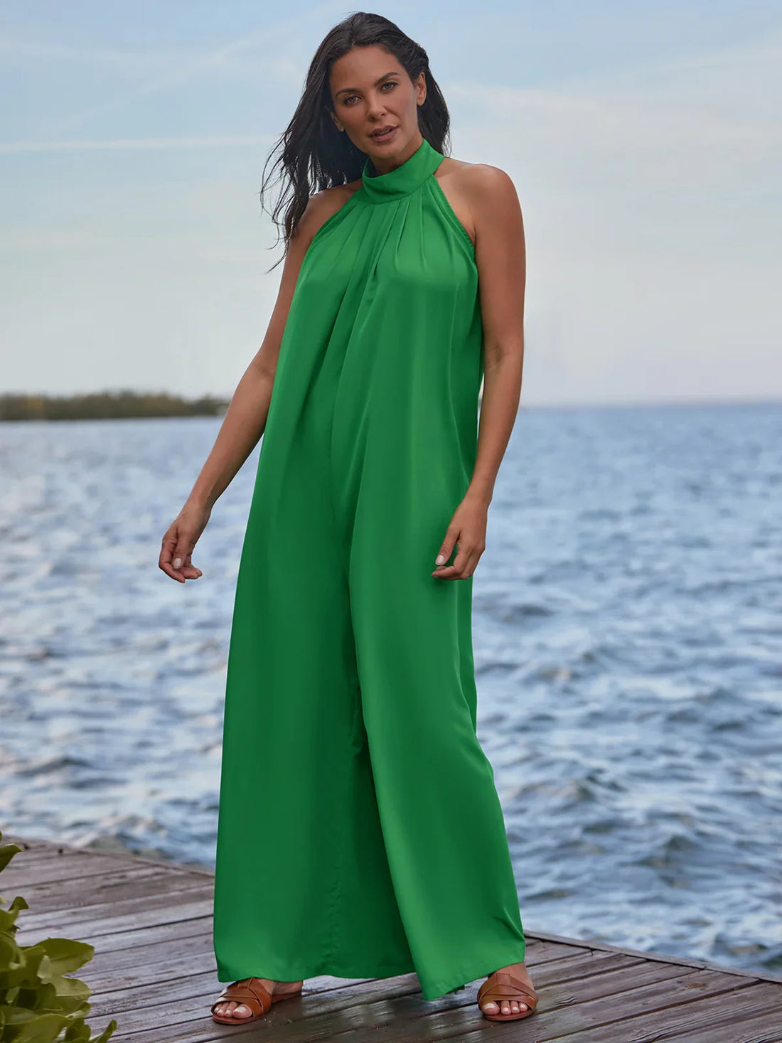 Sleeveless Loose Casual Solid Color Jumpsuit