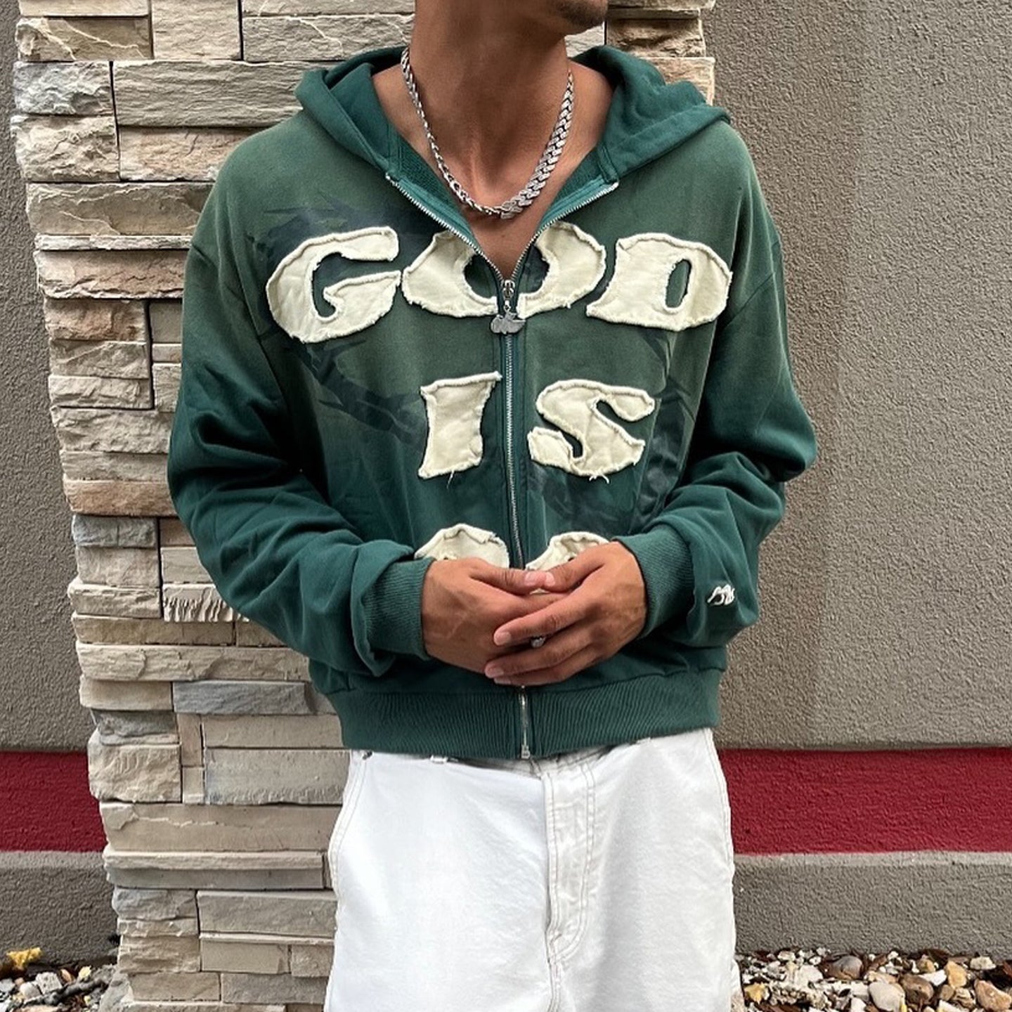 God is Good Casual Streetwear Zip-Up Hoodie