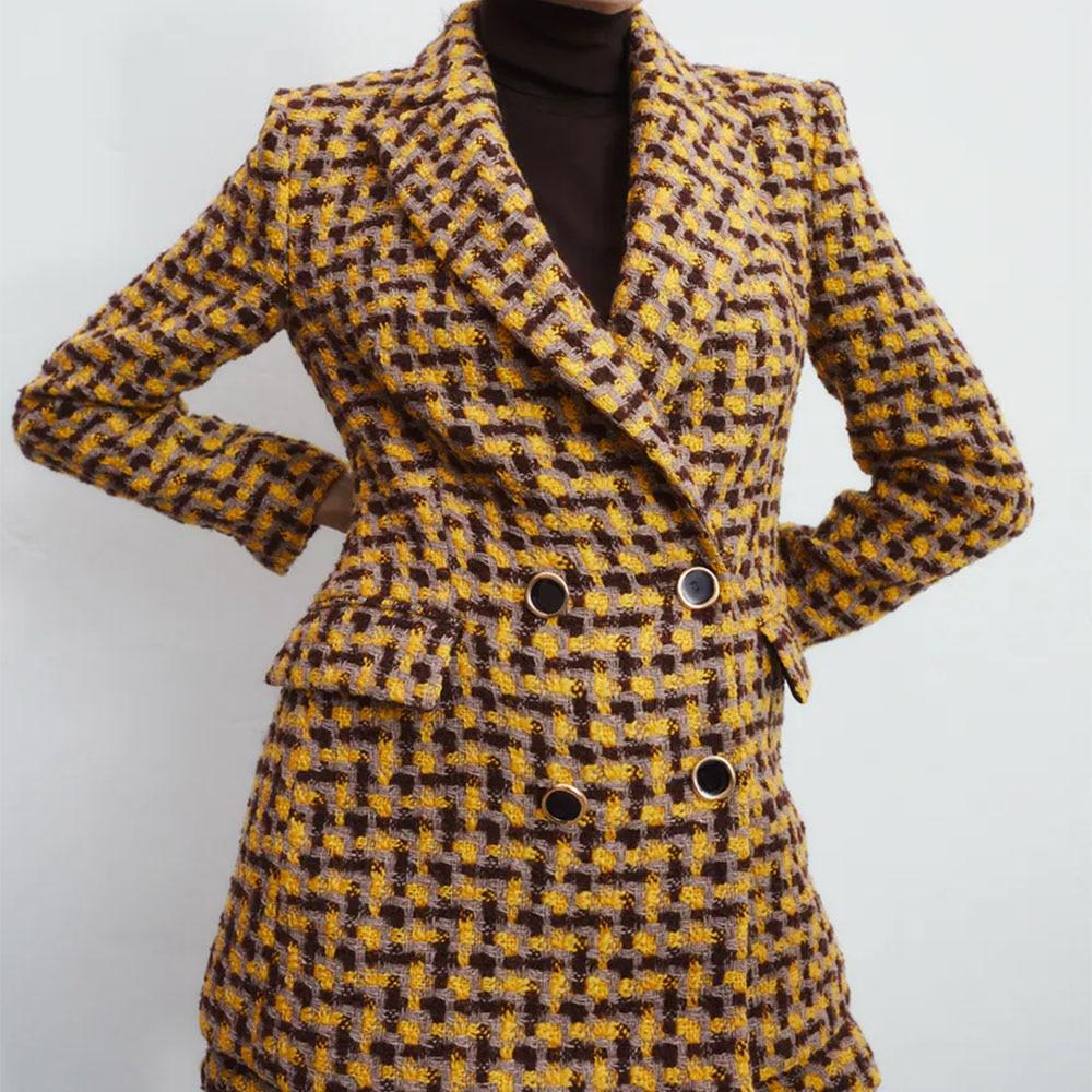 The Logan Houndstooth Long Sleeve Blazer