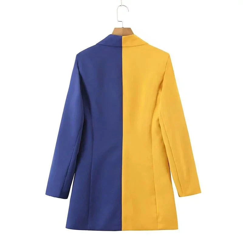 The Francesca Color Splice Long Sleeve Blazer